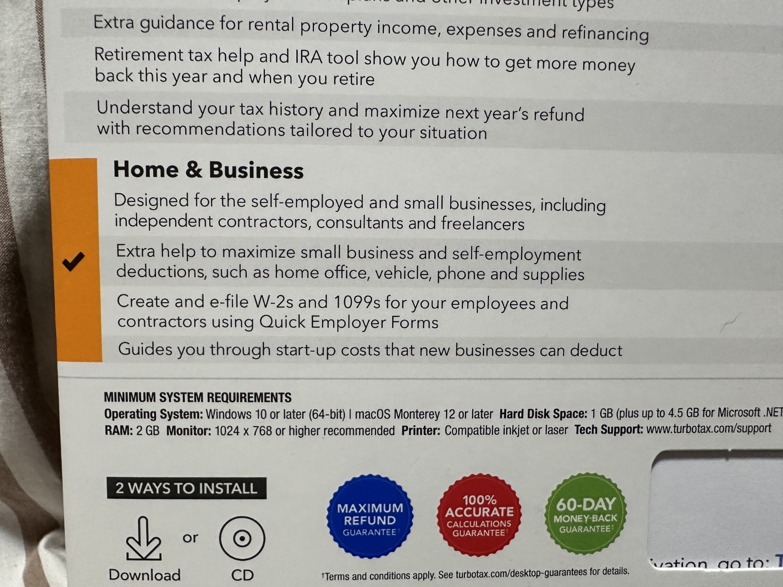 NEW TurboTax Home & Business 2023 Federal + E-file + State for Windows/Mac USA