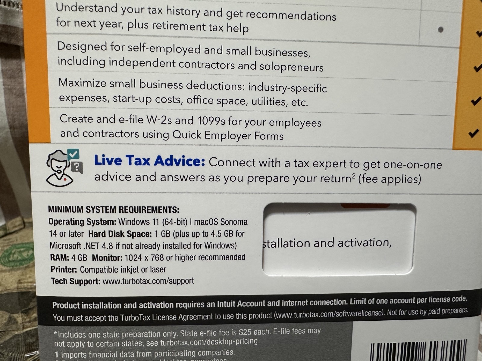 2025 TurboTax Home & Business Tax Federal/State, Physical key card New WIN / MAC