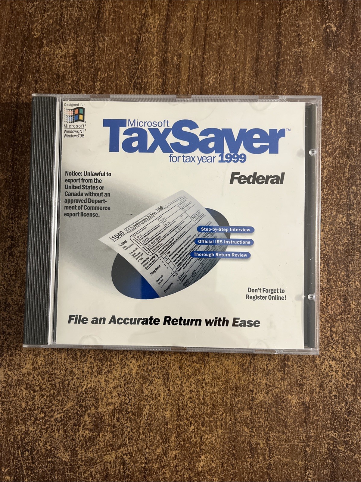 Microsoft Federal Tax Saver For Tax Year 1999