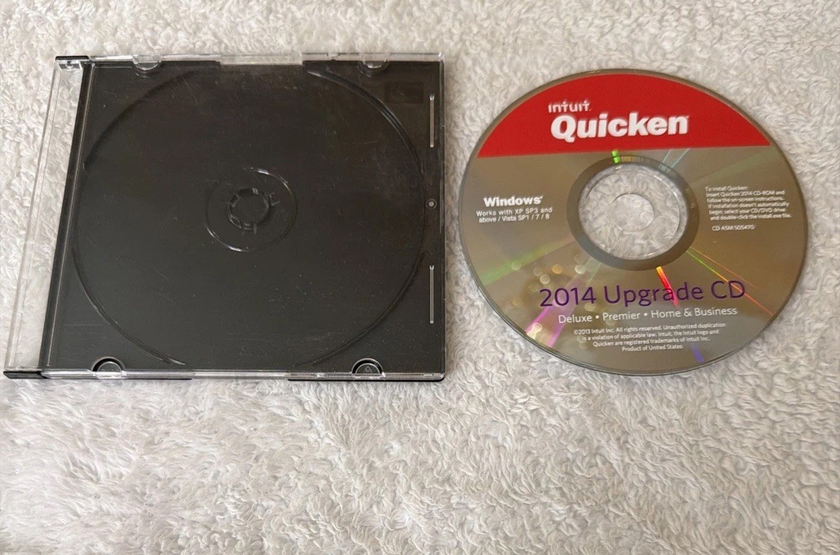 Quicken 2014 Upgrade CD Deluxe Premier Home & Business For Windows XP SP2/Vista