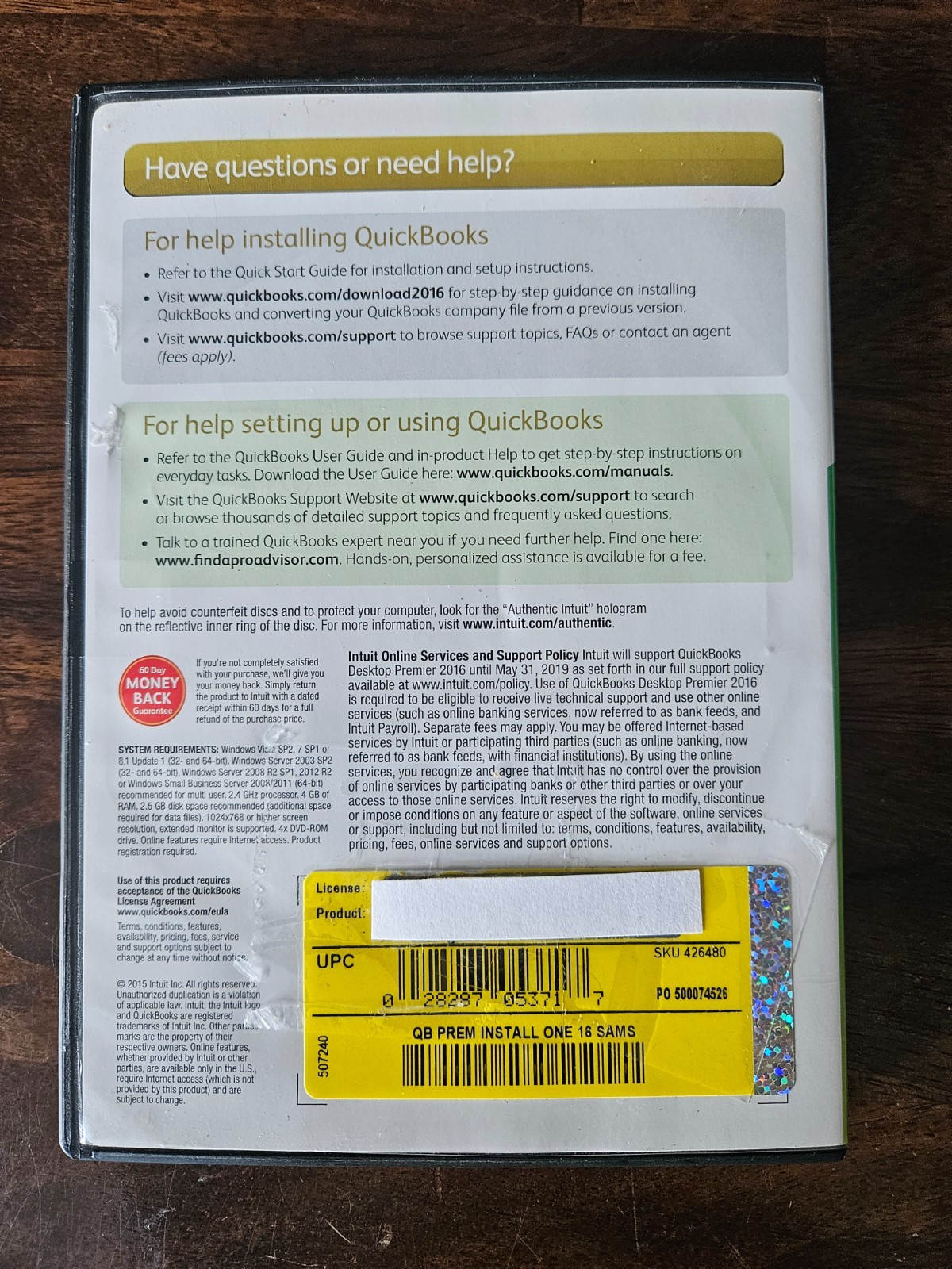 Intuit QUICKBOOKS Desktop PREMIER 2016 Windows 10 & 11 = NO SUBSCRIPTION =