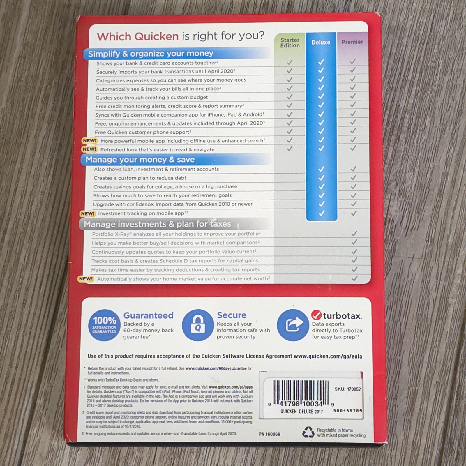 Intuit Quicken 2017 Deluxe For Windows Brand New Sealed READ BEFORE PURCHASING!!