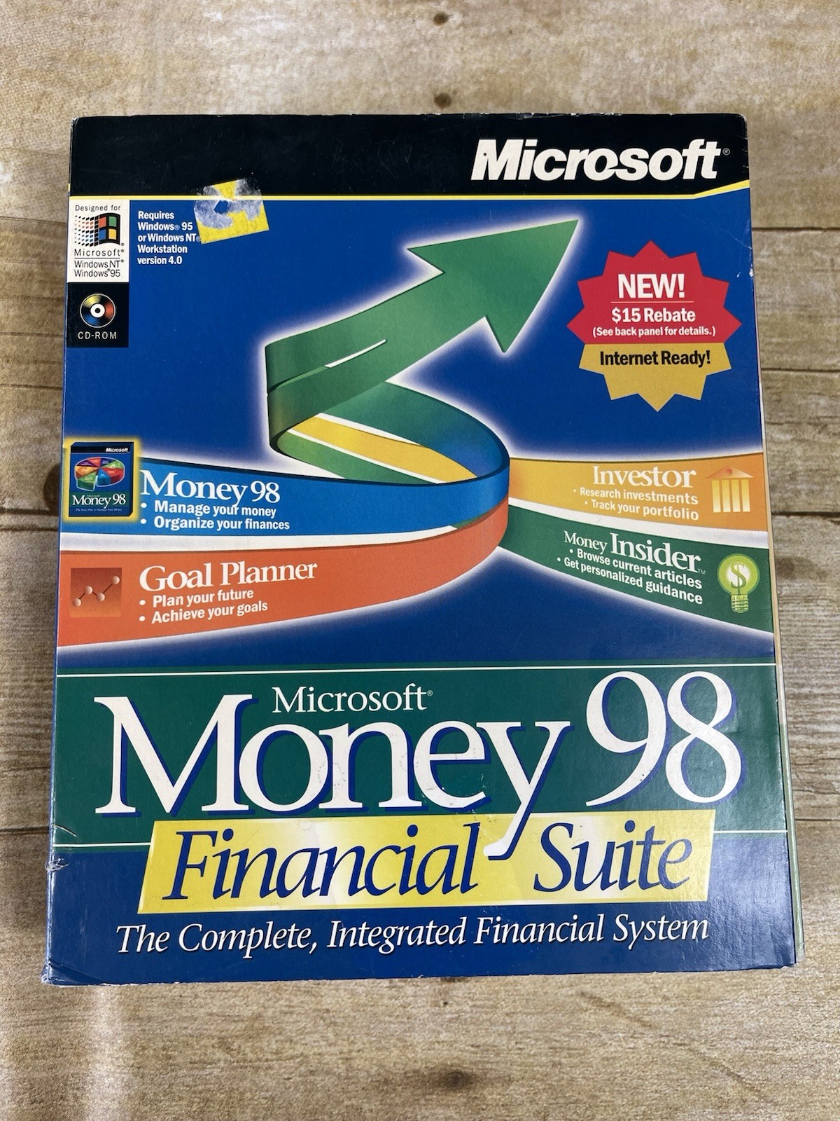 Vintage Microsoft Money 98 Financial Suite PC CD-ROM Software ISBN 1572316780