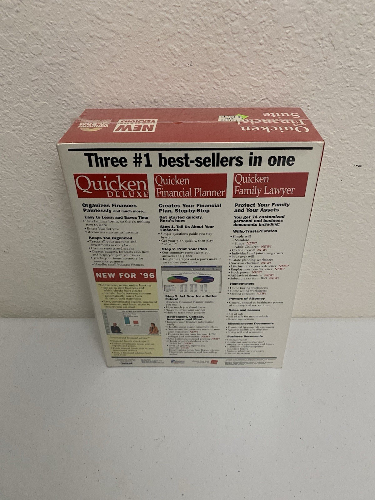 Quicken Financial Suite Planner CD PC for Windows 3.1 & 95 NEW Sealed Big Box