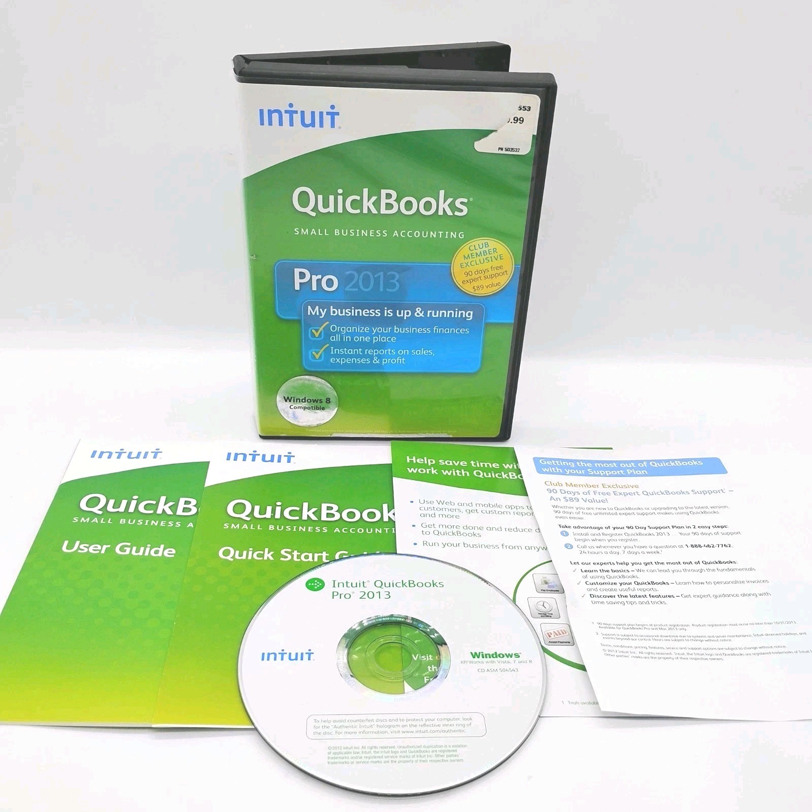 Intuit Quickbooks PRO 2013 For Windows PC w/ License Code, Genuine Authentic