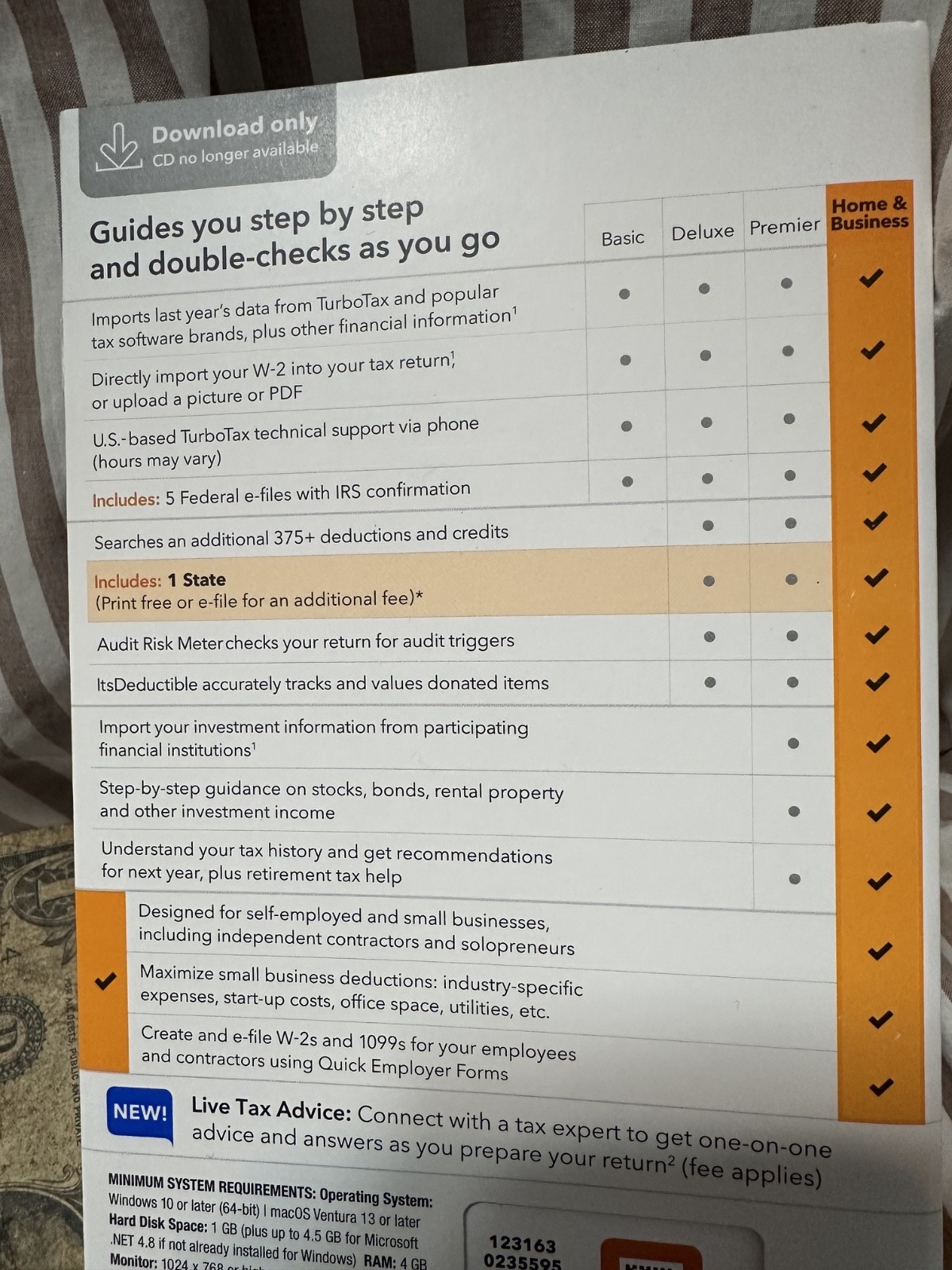 2024 Intuit Turbotax Home Business Federal State Window Mac USA Sealed NEW 2024