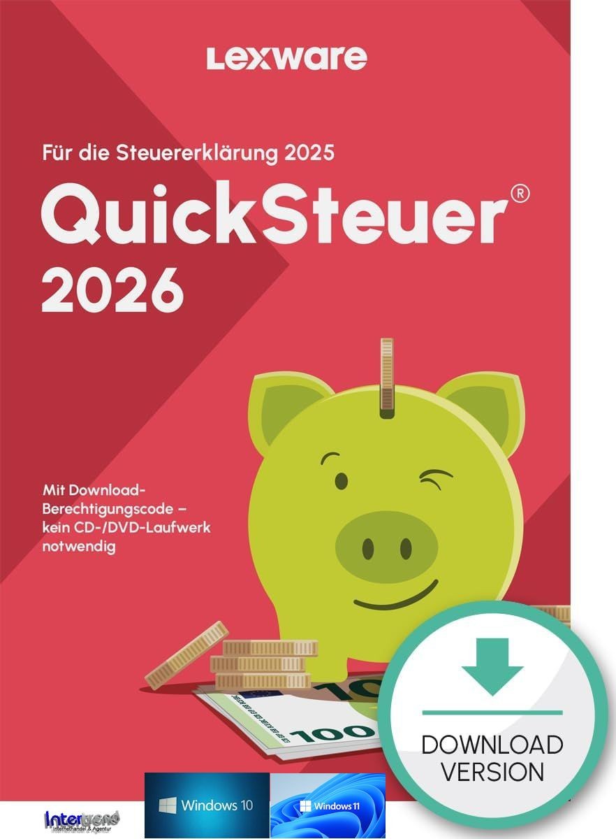 Lexware QuickSteuer 2026 (tax year 2025) for 3 tax returns download NEW