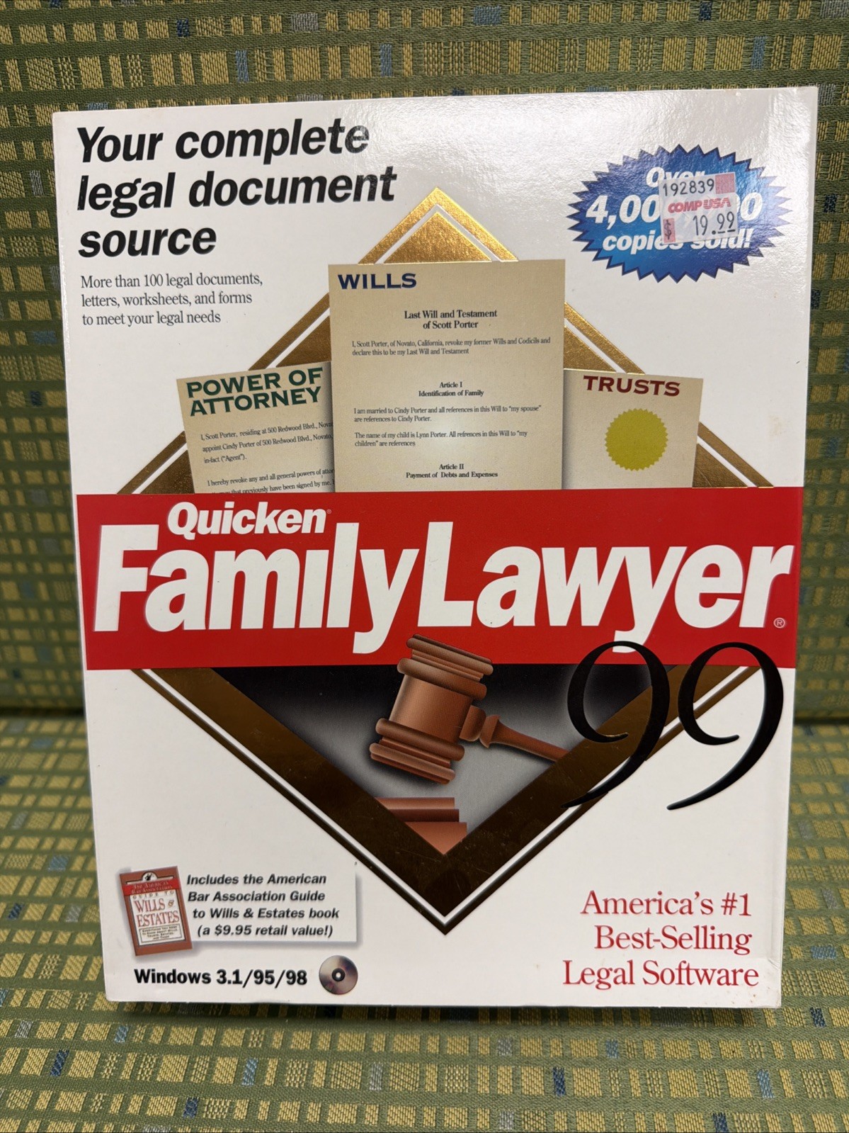 Quicken Family Lawyer 99 – Windows 3.1 – 95 / 98 – CD ROM – New – Sealed
