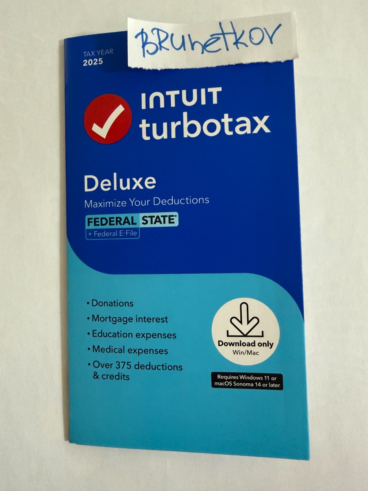 Intuit Turbotax Deluxe 2024 Federal & State & 5 Free Federal E-Filings