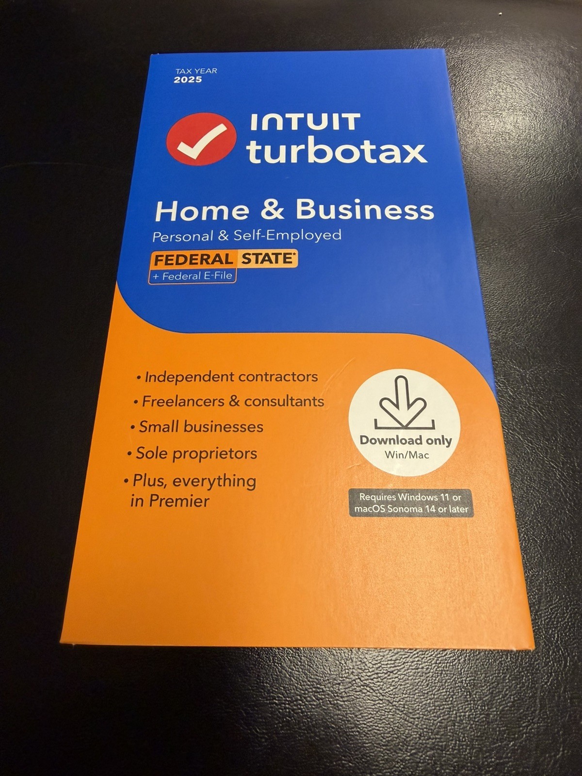 Genuine 2025 Intuit Turbotax Home & Business Federal State Window Mac