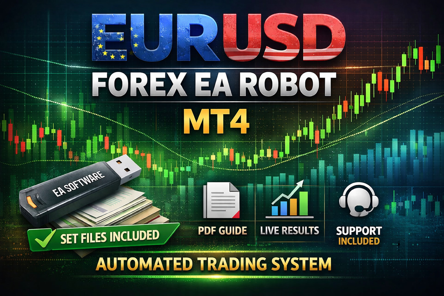 FOREX EA ROBOT EURUSD Forex for MT4 + Set Files – Auto Trading Expert Advisor ✅