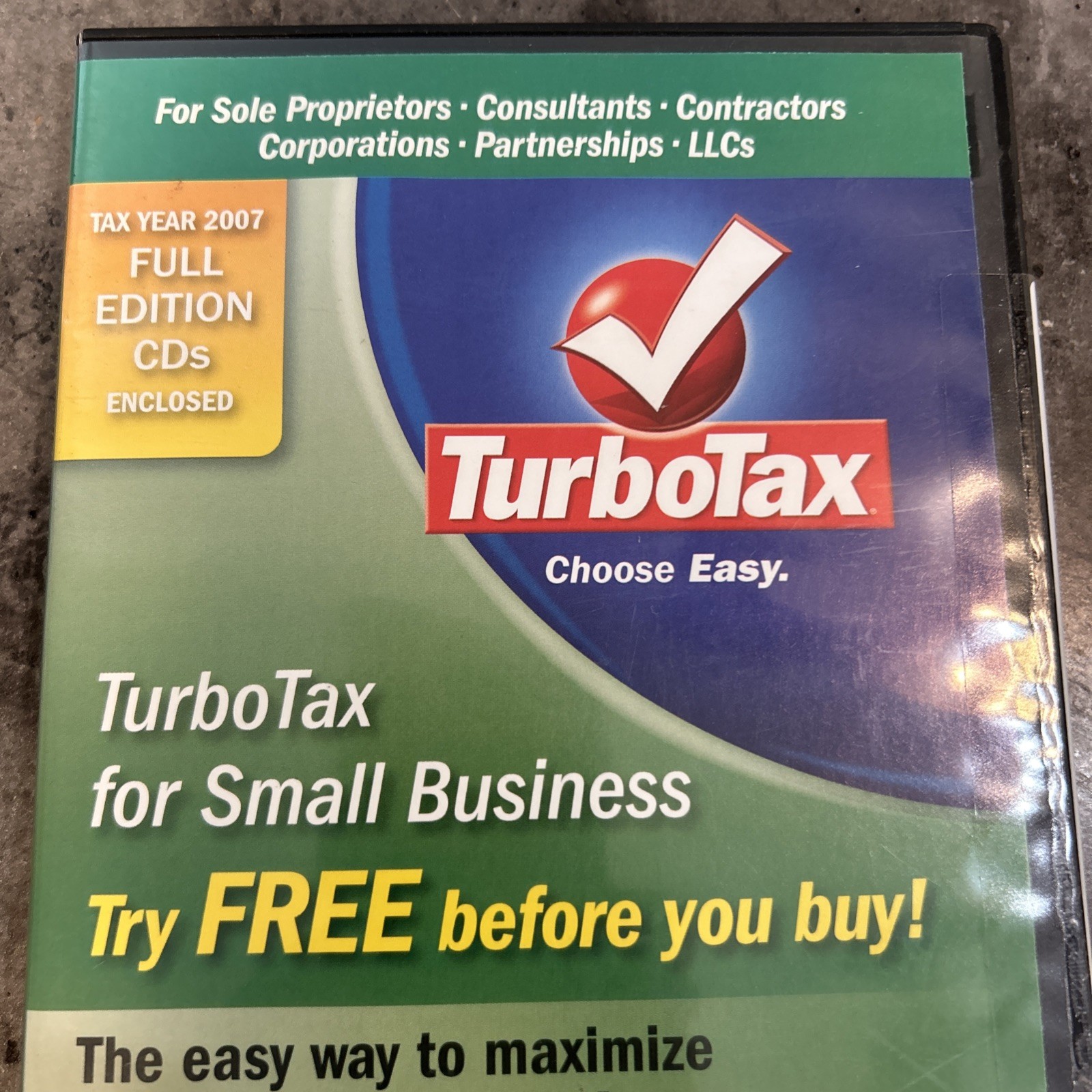 TURBO TAX CD: 2007 For Small BUSINESS