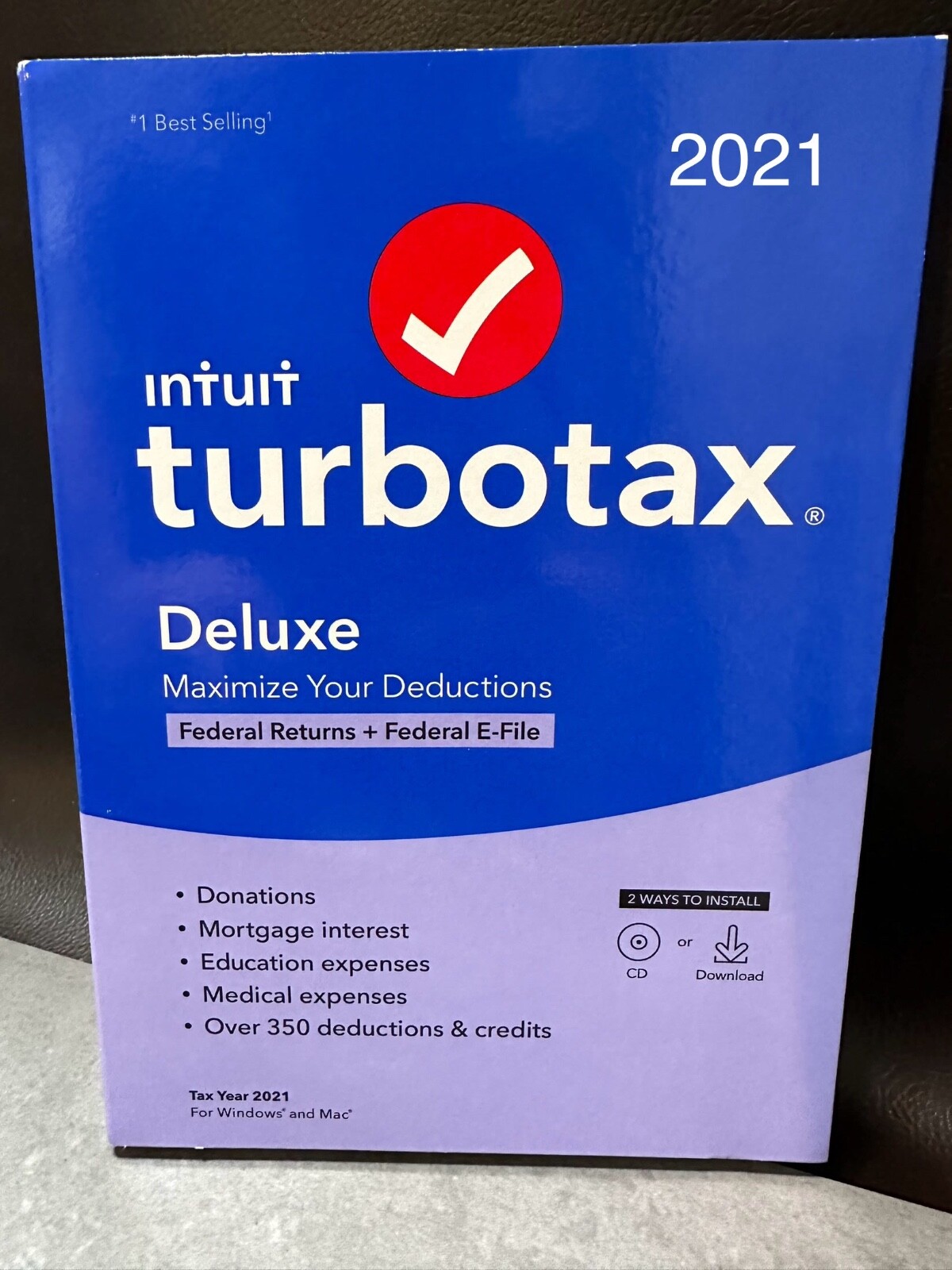 TurboTax DELUXE 2021 Federal+Efile Only NO State Windows /Mac NEW Sealed USA 🐿️
