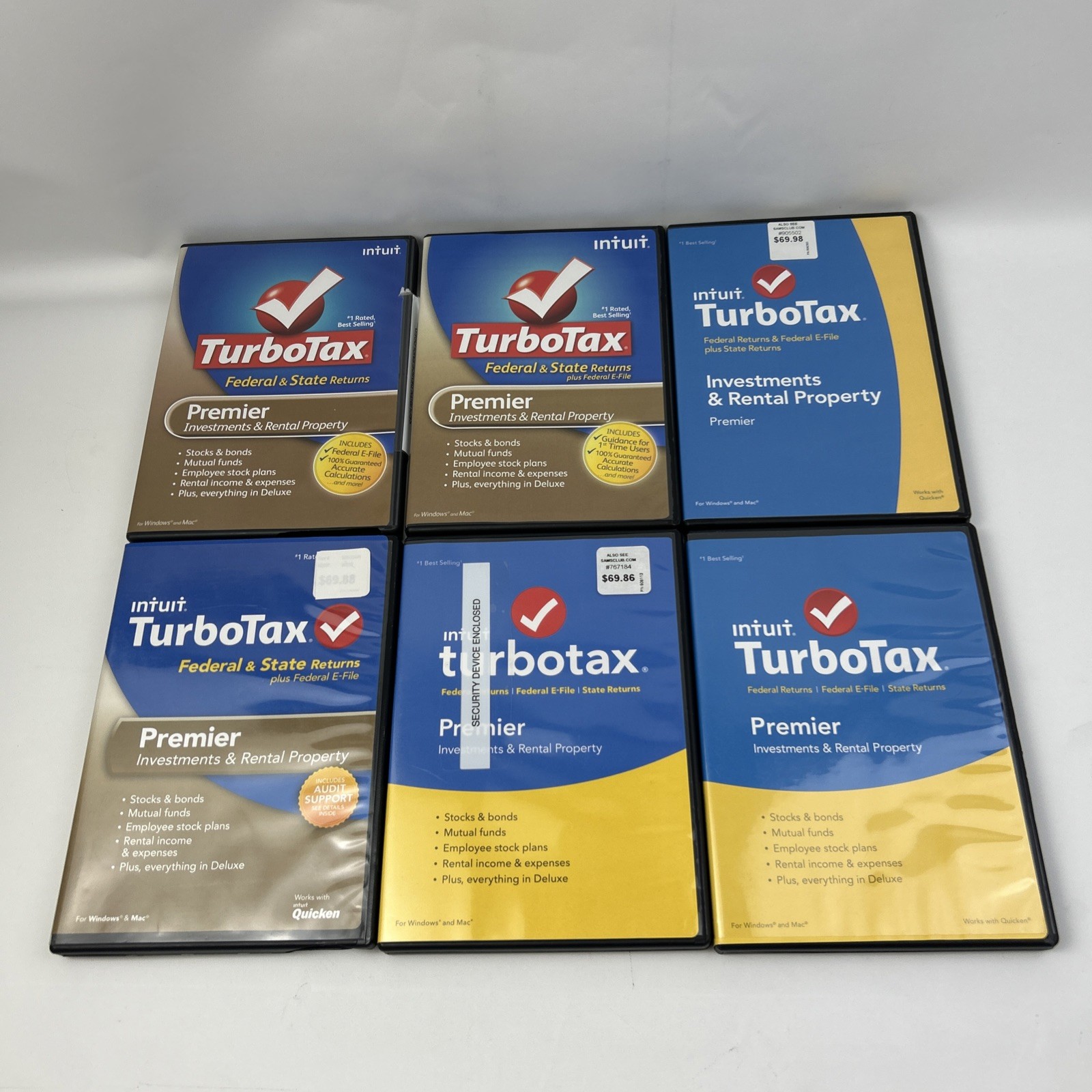 TurboTax Turbo Tax Premier Federal State Investments Rental Property U-PICK YEAR