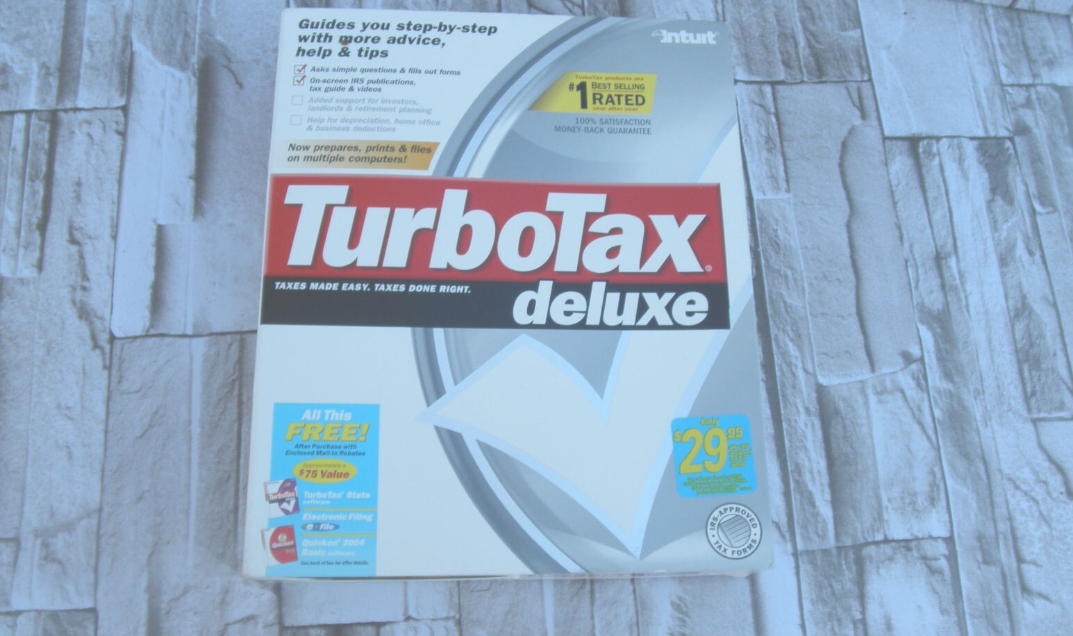 NEW (OPEN BOX) 2003 TURBOTAX DELUXE FEDERAL SOFTWARE WIN 95/98/NT 4.0/2000/ME/XP