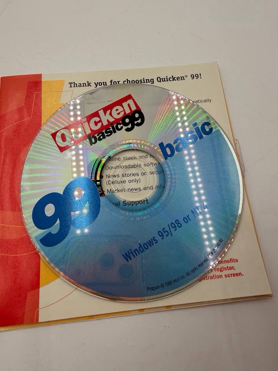💾 Quicken Basic 99 – Personal Finance Software (Windows 95 / 98 / NT)