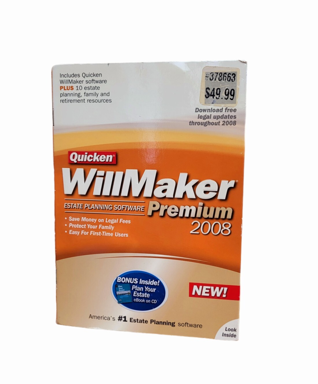 Quicken Willmaker Premium 2008 Estate Planning Software Windows 2000/XP/Vista