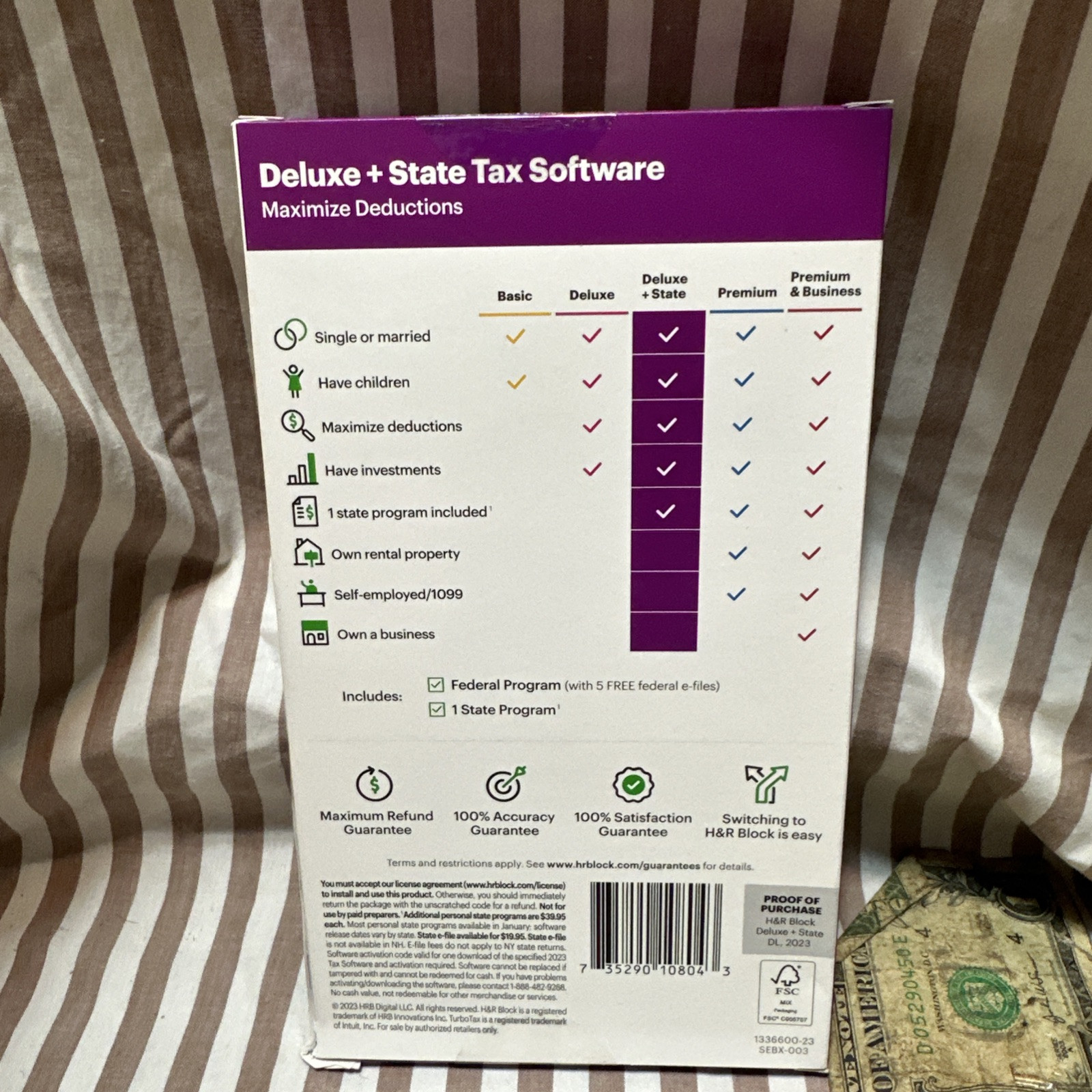 2023 H&R Block Tax Software Deluxe w State 2023 PC MAC Download Key turbotax