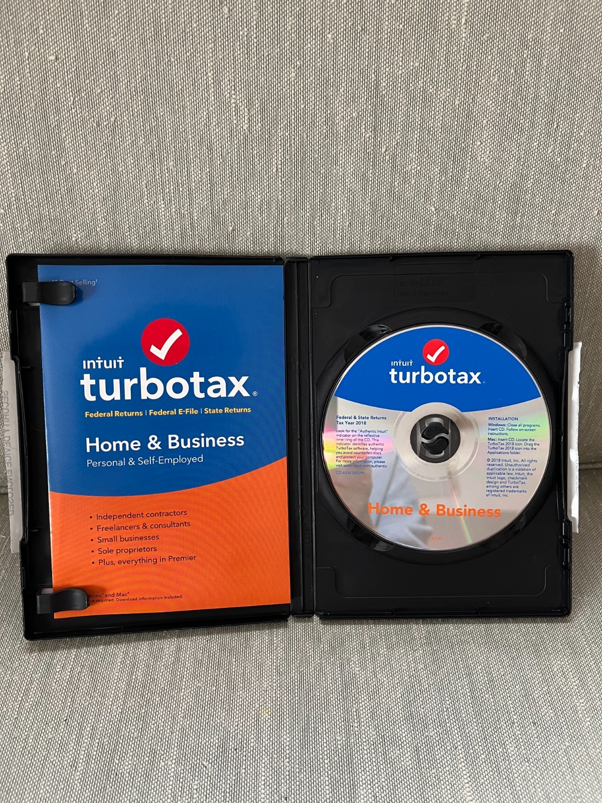 2018 TurboTax Home & Business federal e-file & state tax return for PC & Mac CD