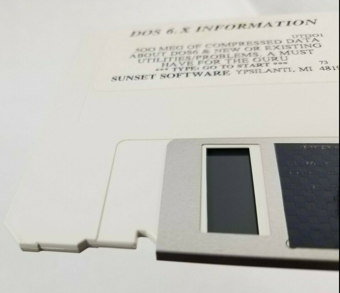 DOS 6.X INFORMATION FOR WINDOWS-SUNSET SOFTWARE – 3.5″ DISK – GREAT CONDITION!!!