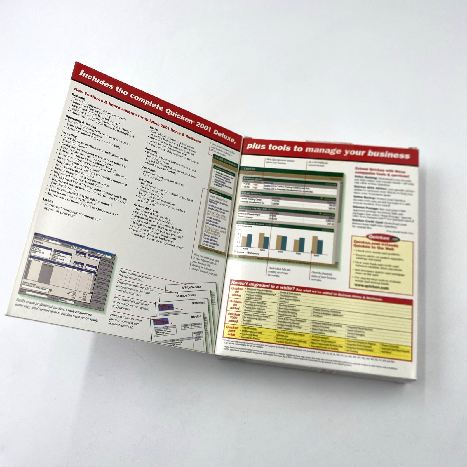 Quicken 2001 Home & Business Finance Deluxe Plus Bookkeeping Software CD-ROM