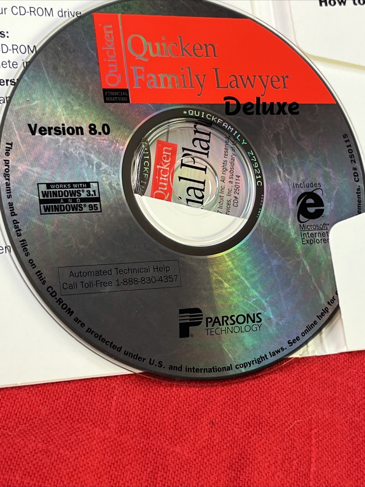 Quicken financial planner Suite 98, Family, Lawyer, Deluxe Windows Software