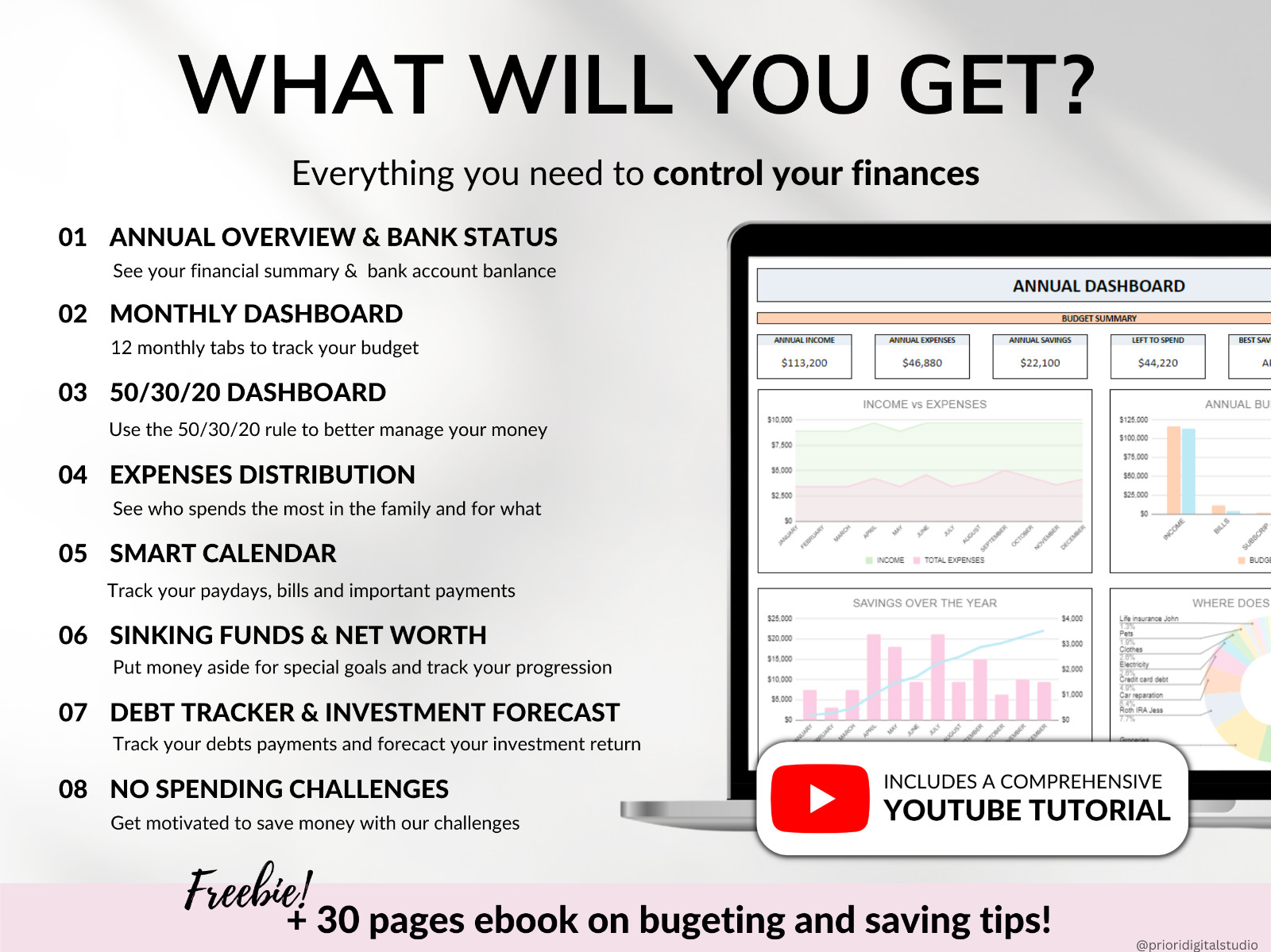 Annual Family Budget Monthly Budget Tracker Excel Spreadsheet Google Sheet