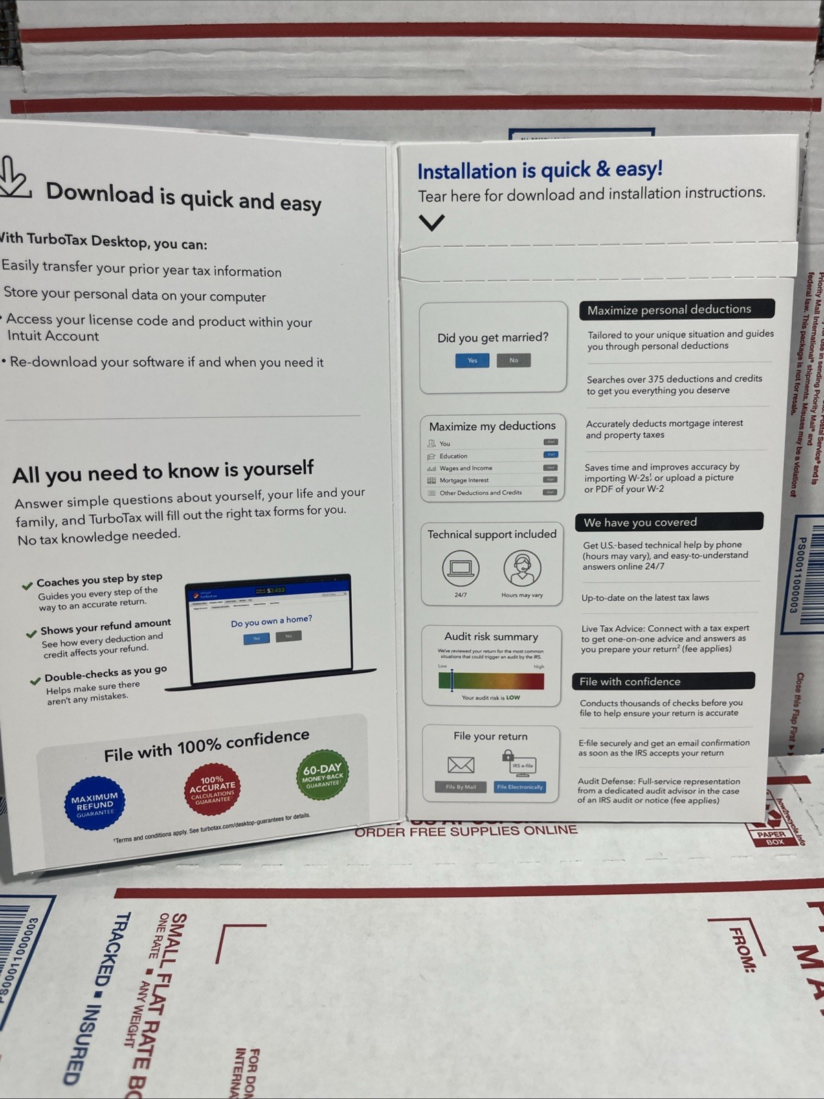 TurboTax Deluxe Desktop 2025 Federal & State Tax Return Product Key Card Desktop