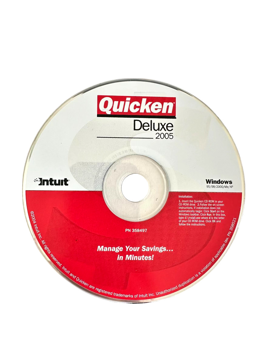 Quicken Deluxe 2005 For Windows ’95/’98/2000/Me/XP NOT for Window 10/11