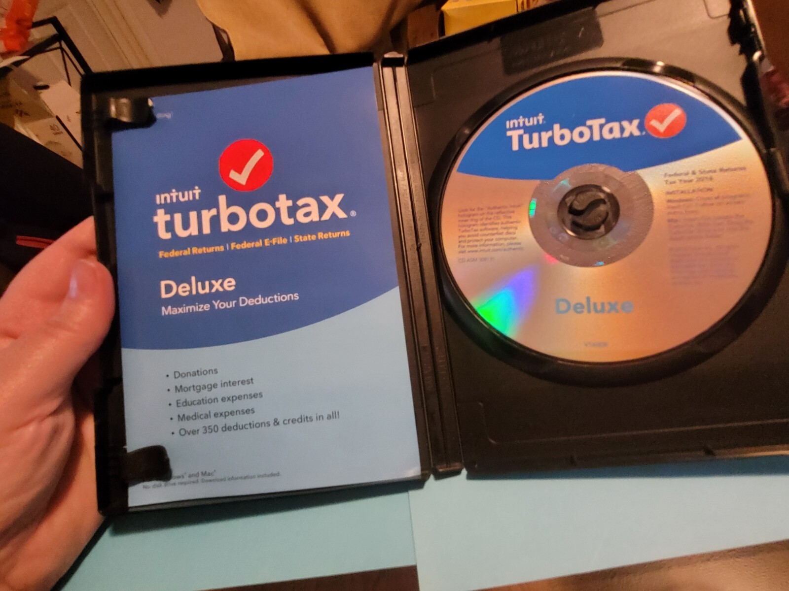 Turbo Tax Deluxe Federal & State Returns Software, 2015 & 2016