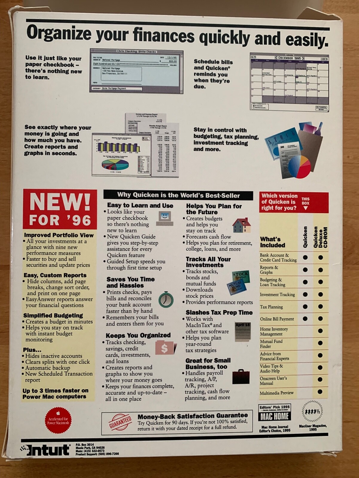 Vintage 1996 Intuit Quicken Personal Finance Software for Apple Macintosh (v.6)