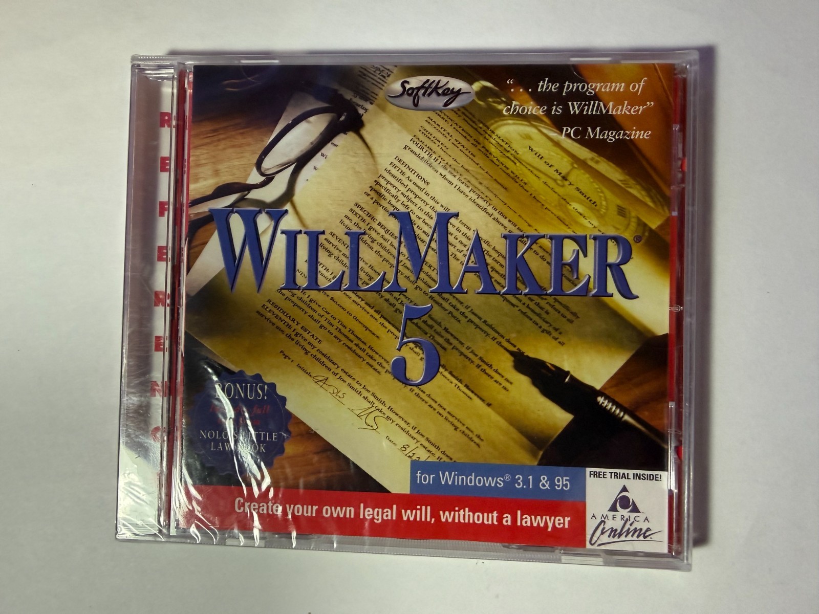 WillMaker 5 Software Windows 3.1 & Windows 95 BRAND NEW FACTORY SEALED CD 1997