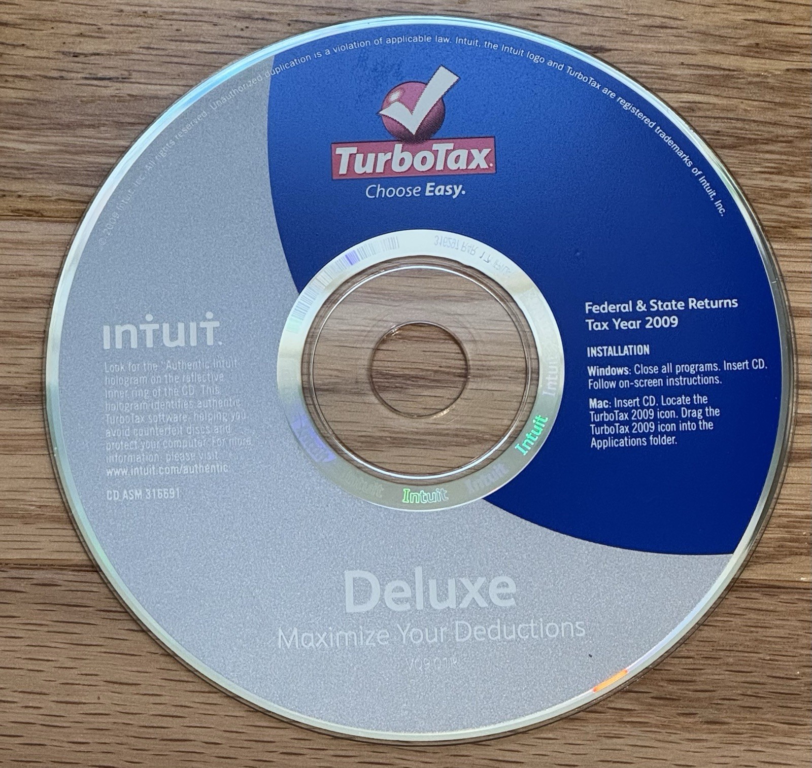 TurboTax Deluxe Federal & State Returns Tax Year 2009 for Windows & MAC