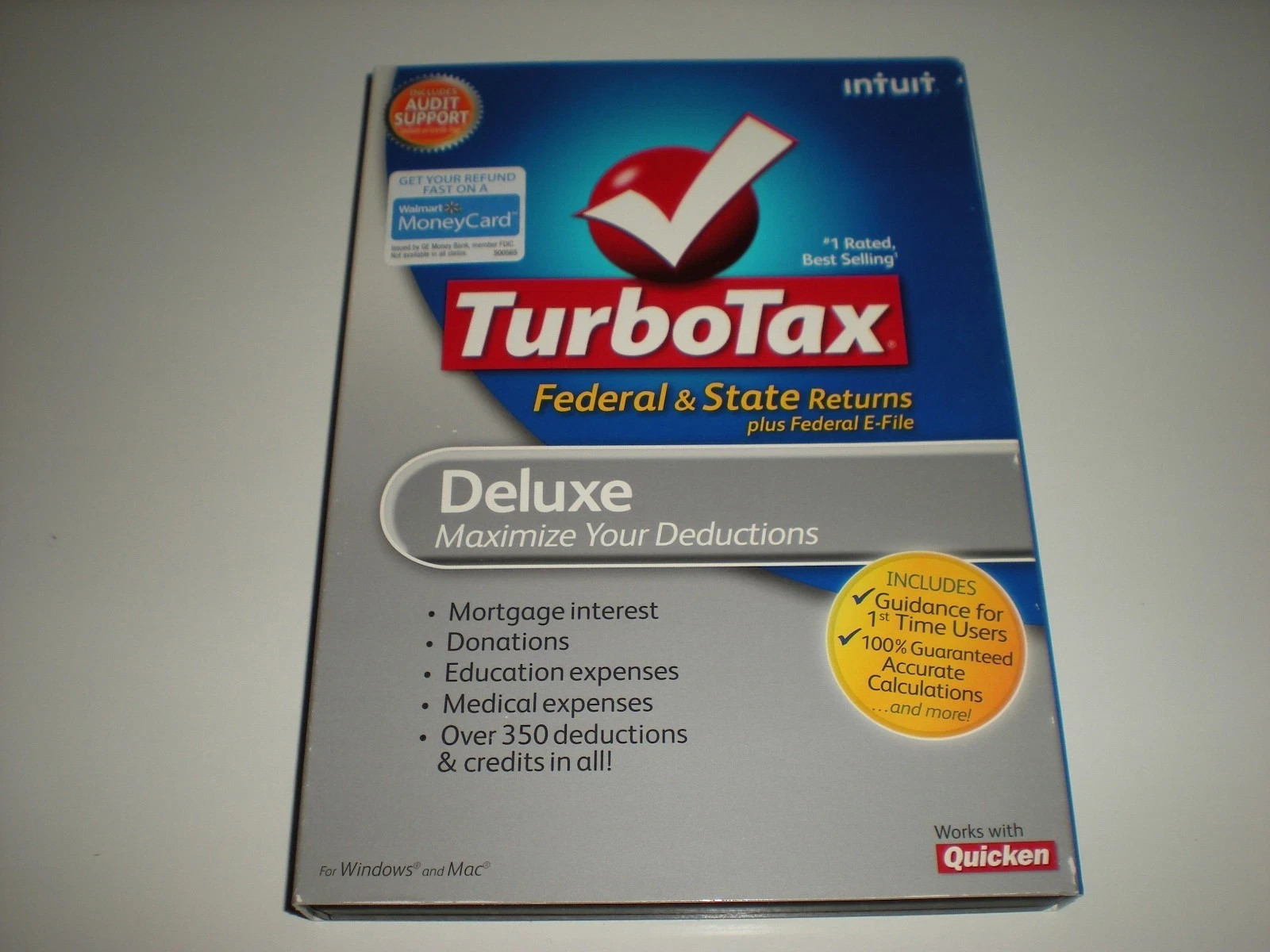 2010 TurboTax Deluxe Federal/State Returns + E-File, New Sealed in Retail Box