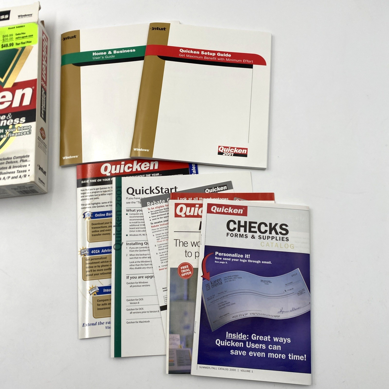Quicken 2001 Home & Business Finance Deluxe Plus Bookkeeping Software CD-ROM