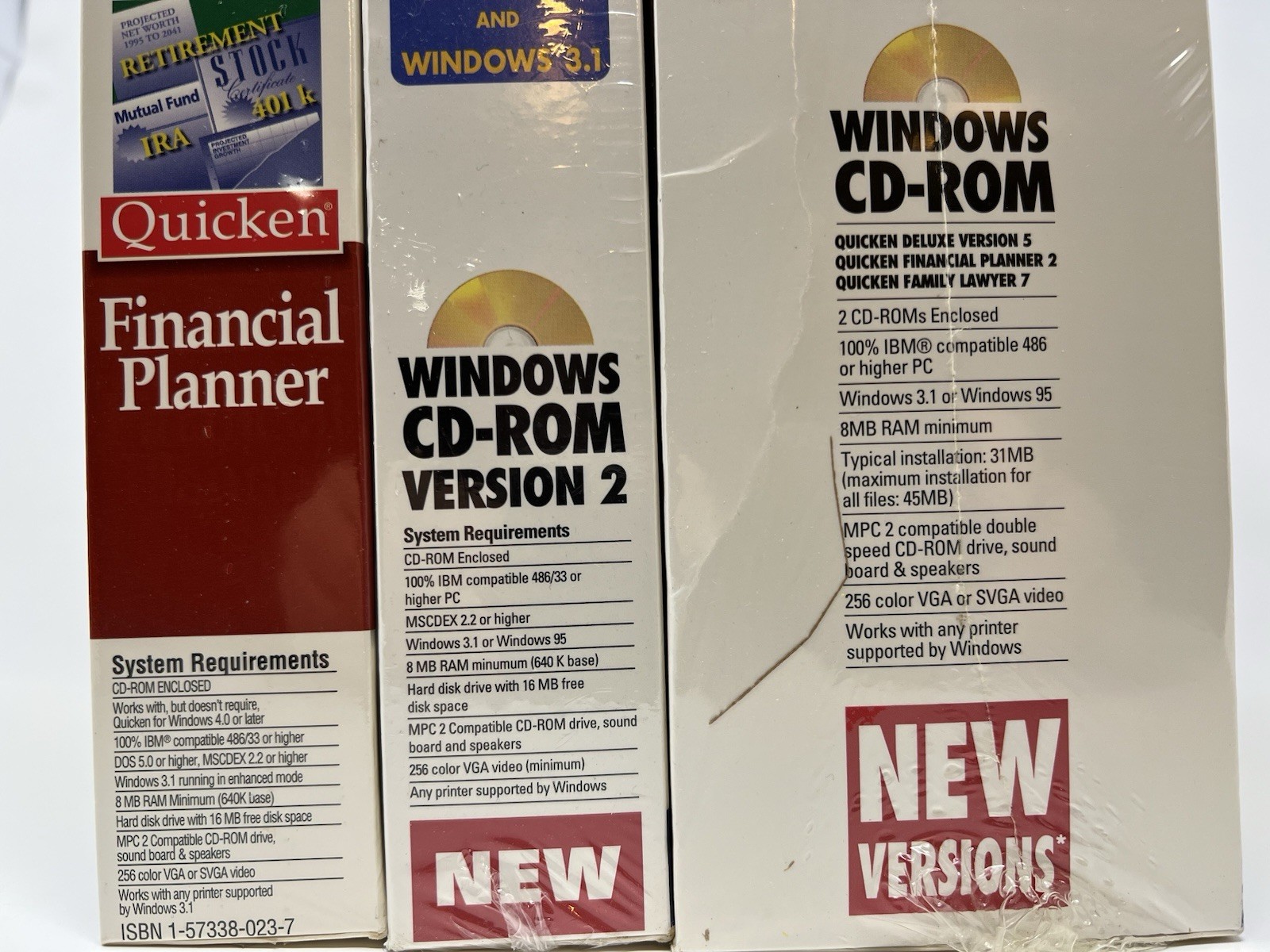 Lot of 3 Quicken Financial Suite Deluxe Planner CD-ROM for Windows New Sealed