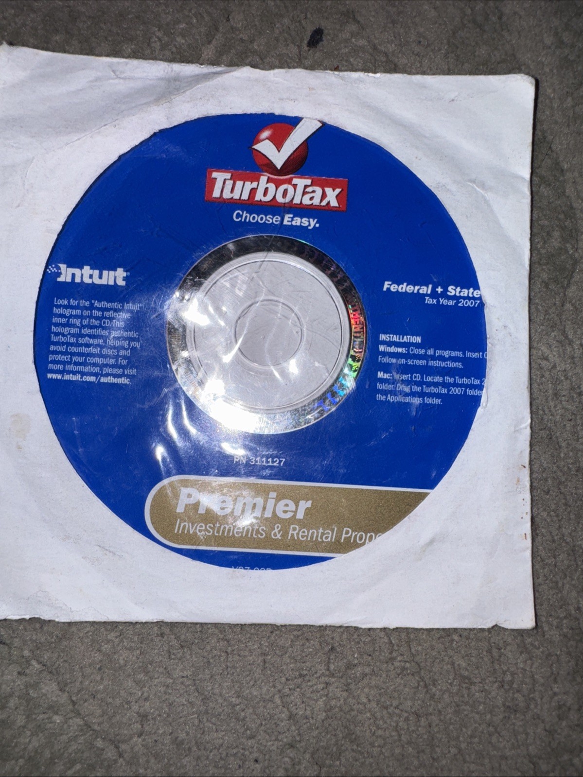 TURBOTAX 2007 PREMIER Investments & Rental Property