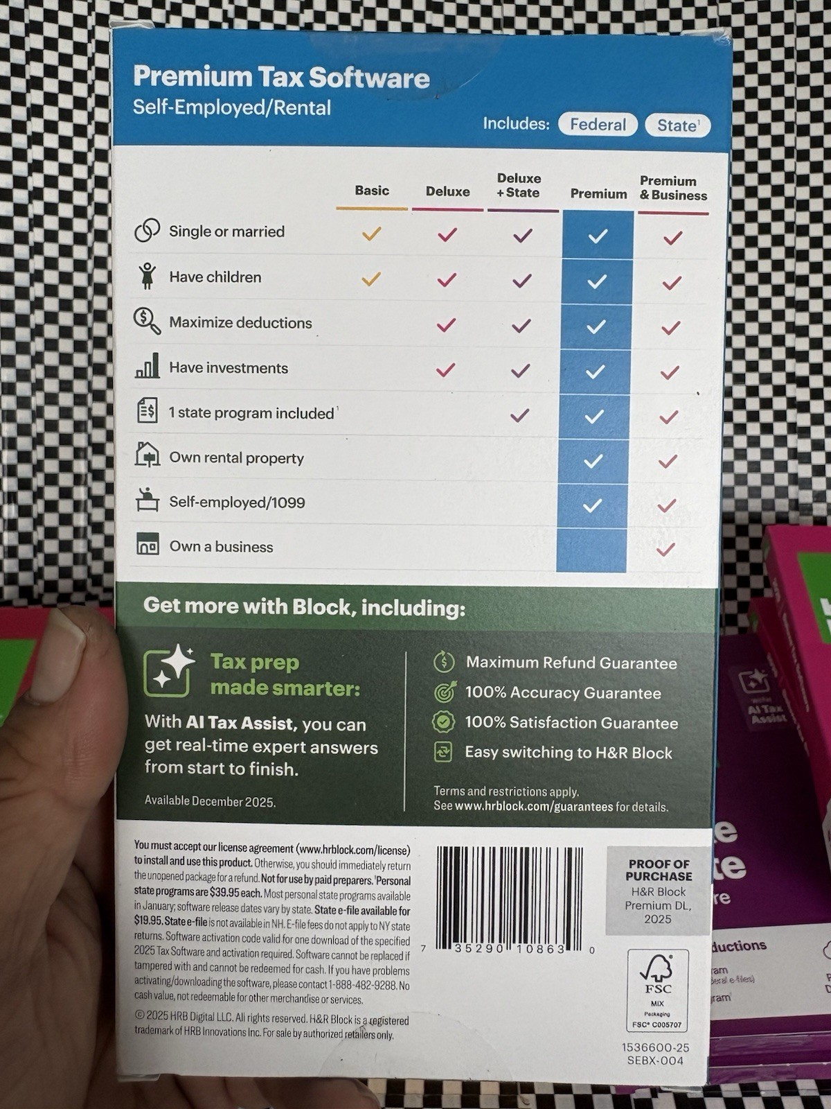 NEW 2025 H&R Block Tax Software Premium for Apple/Mac [Key Card]