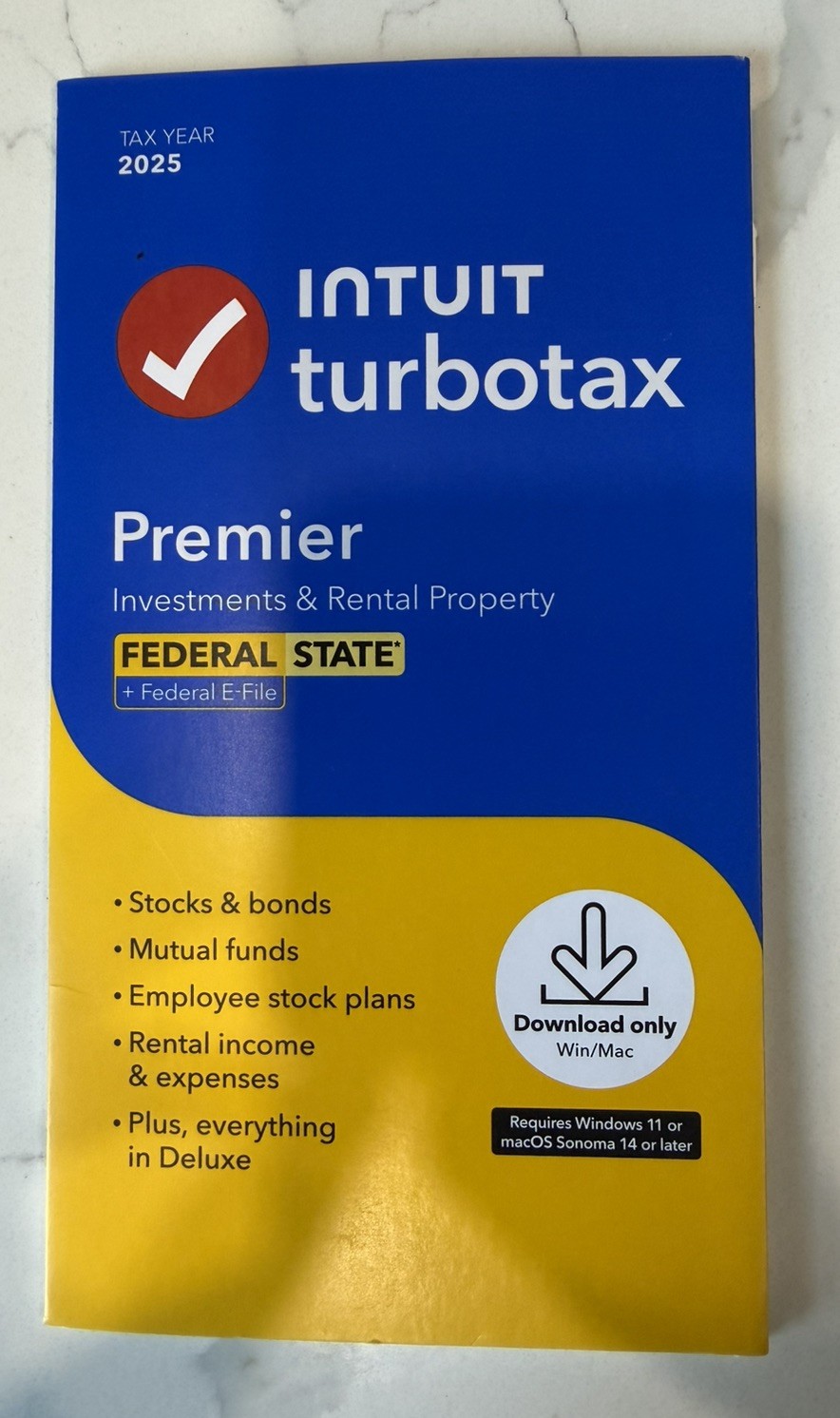 New TurboTax Premier 2025 Tax Software Fed & State Tax Win & Mac Sealed USA