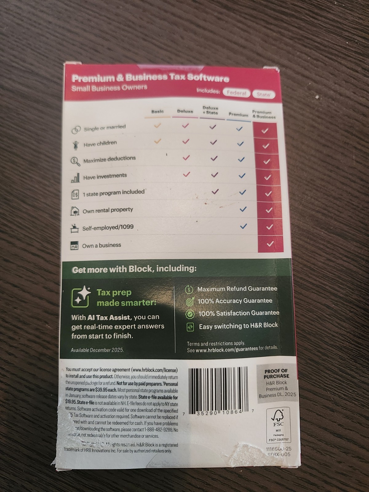 H&R Block 2025 Premium & Business Tax Software Small Business Owners