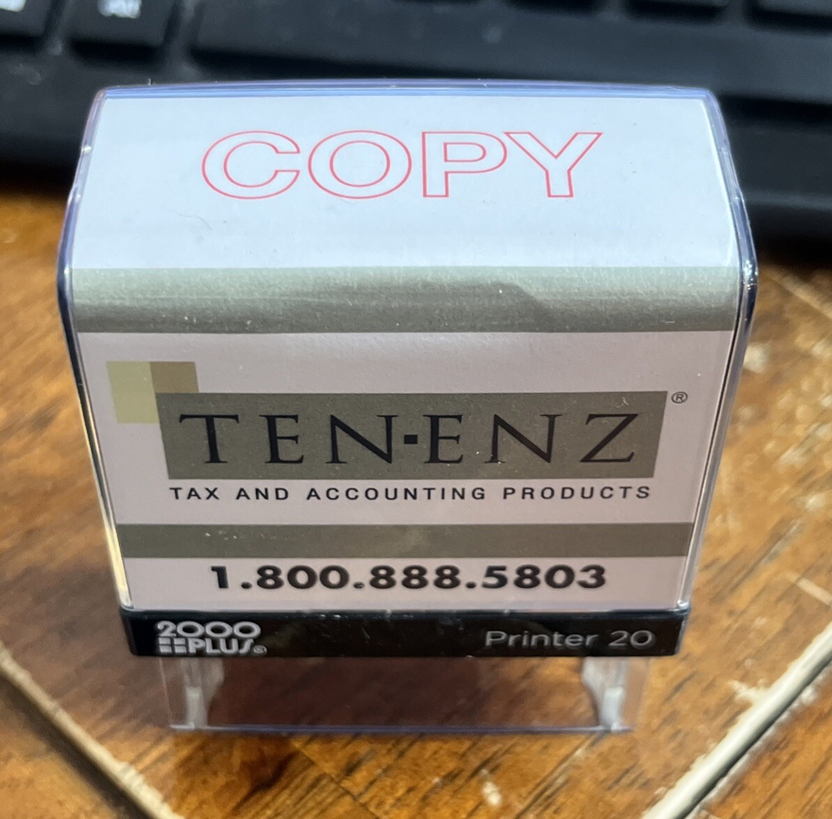 Tenenz Tax & Accounting Products 2000 Plus “COPY” Stamp With Open Box Red Ink