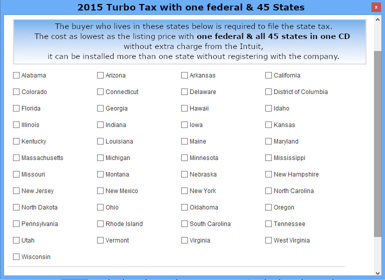 2015 TurboTax Home & Business federal e-file & state return for PC Download CD
