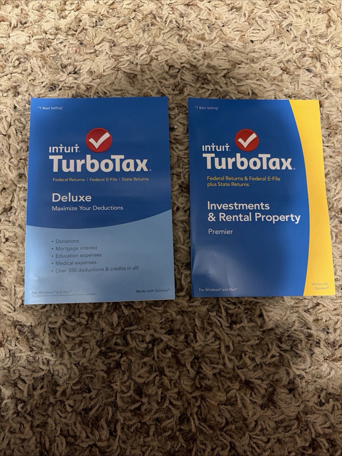 Intuit TurboTax Tax Deluxe + Investments & Rental Property Windows & Mac CD!