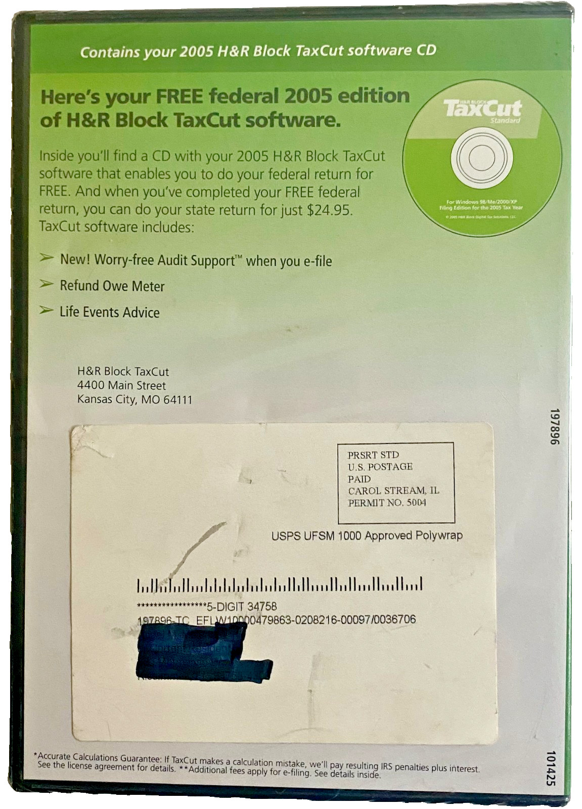 2005 H&R Block Tax Cut Software Federal Fast Easy Accurate CD Brand New Sealed