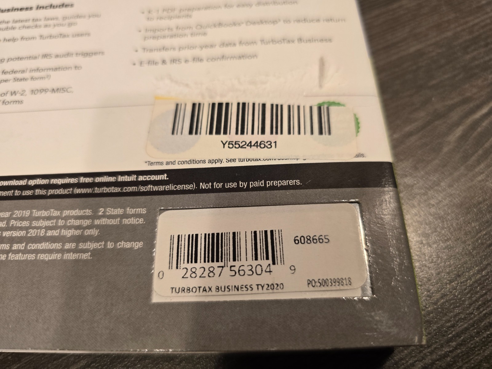New Sealed 2020 TurboTax Business for Corporation Estate Trust Partnership