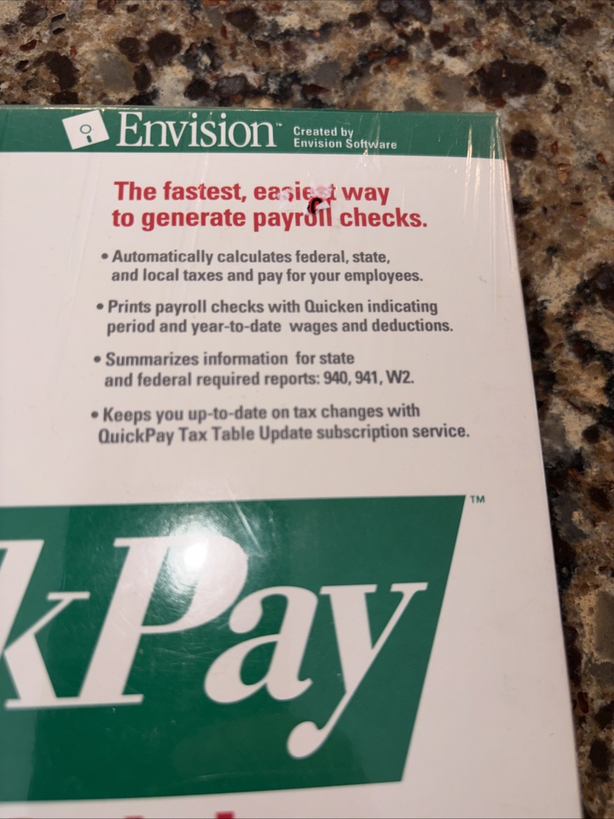 QuickPay Payroll For Quicken 2.0 Intuit Envision New Sealed