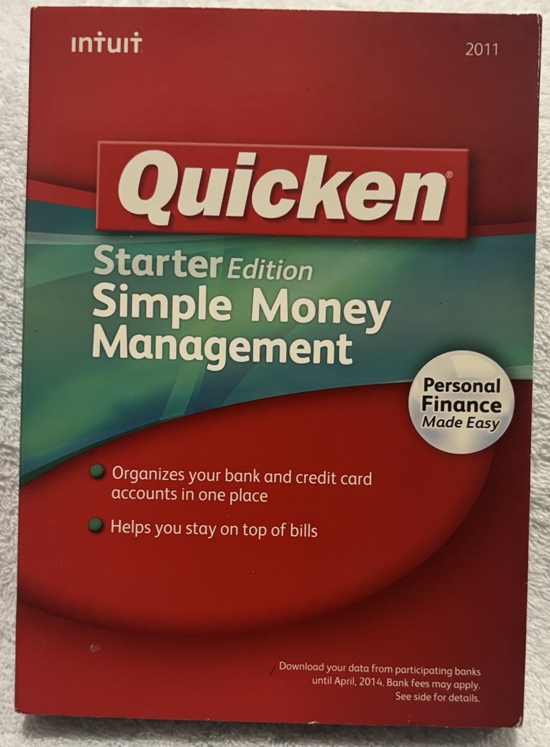 Quicken 2011 Starter Edition: Simple Money Mgt Software Win 7, XP SP2+, & Vista.