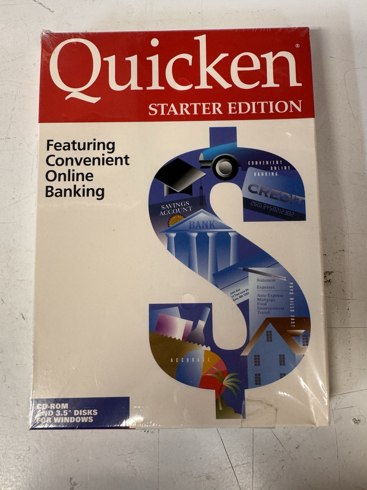 Quicken Starter Edition CD Rom And 3.5” Floppy Brand New Sealed Windows 95 & 3.1