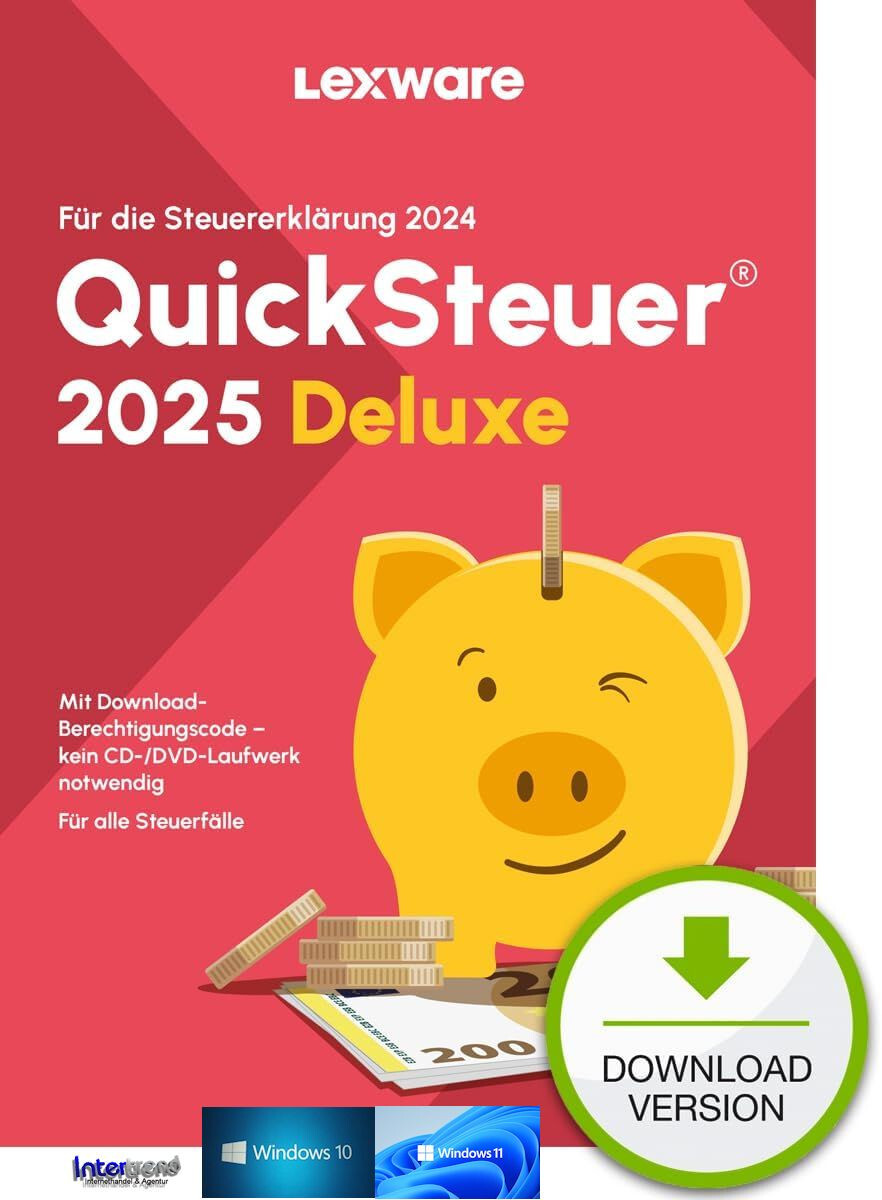 Lexware QuickSteuer Deluxe 2025 (tax year 2024) for 5 tax returns NEW