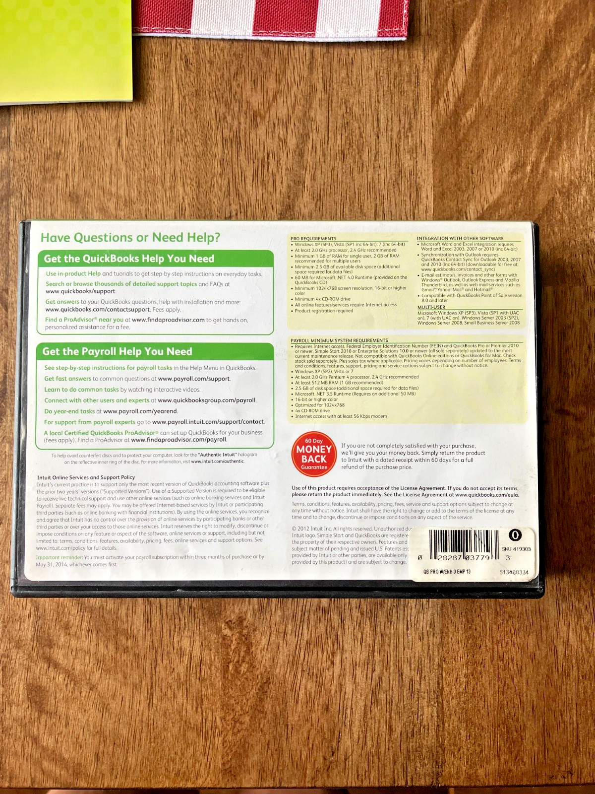 Intuit QuickBooks Pro 2013 Enhanced Payroll Value Pack w/ License Key